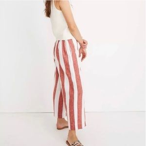 Madewell Huston Linen Striped Pull On Pants